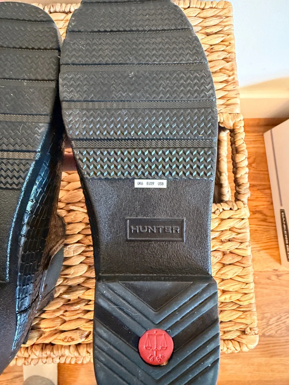 Hunter Black Textured Rain Boots